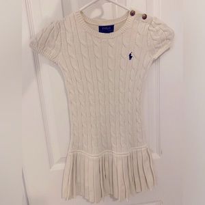 Polo Ralph Lauren Girls' Cable Knit Pleated Polo Dress